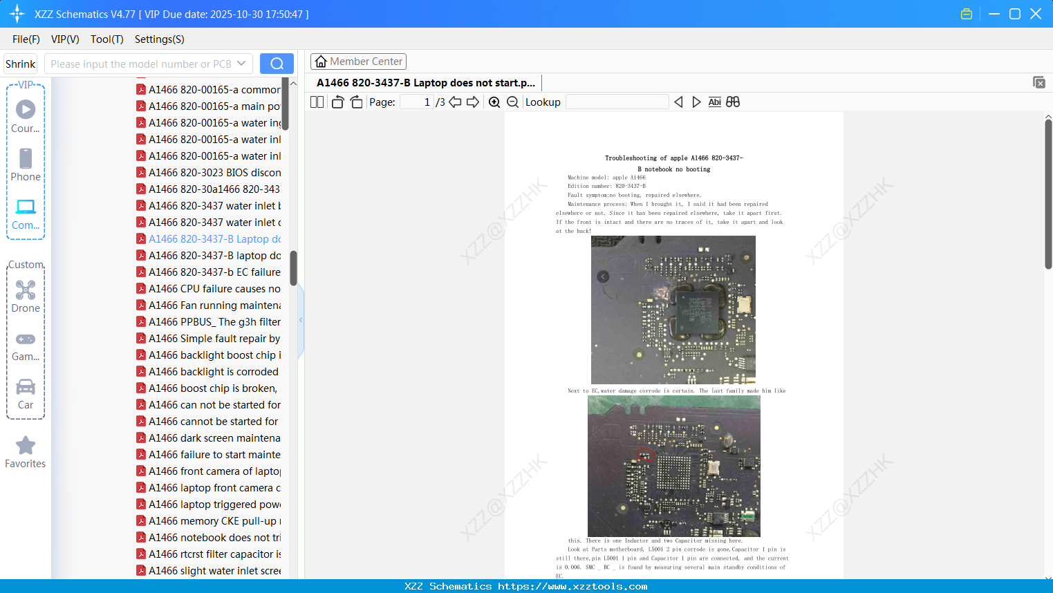 Laptop Apple A1466 820-3437-B Laptop Does Not Start